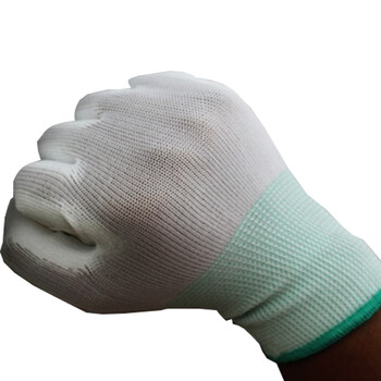 劳保佳 防静电手套 pu涂掌手套 涂层加厚 工作劳保手套 10双