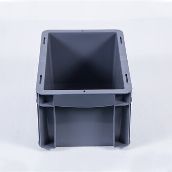 知旦 物流箱 外径:300*200*147mm周转箱可堆物流箱仓库车间工业标准塑料物流箱 ZWL-300147 灰色无盖