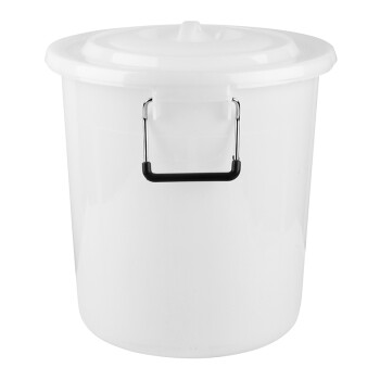 庄太太 【100L白色无盖】大号塑料桶 圆形收纳桶大容量水桶酒店厨房工业环卫物业垃圾桶