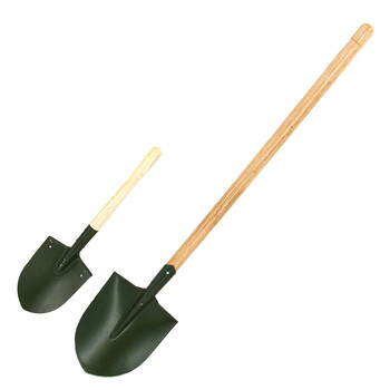 冰禹 BY-3481 工业清洁木柄铁锹铁镐 农用作业铲土锹铁锹铁镐 120CM军绿色大锹