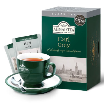AHMAD伦敦伯爵红茶20茶包40g盒装袋泡茶奶茶专用茶叶佛手柑茶亚曼