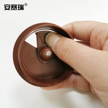 安赛瑞 塑料穿线盒 办公桌走线盒线孔盒（20个装）80mm 桌面穿线盒 咖色 27082