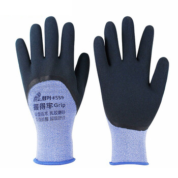 登升 559握得牢浸塑纱线手套 涤纶乳胶浸胶舒适透气防滑耐磨胶手套 定做 12双/打