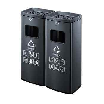 GNF【沙钢单桶】酒店大堂不锈钢分类垃圾桶立式带烟灰缸办公走廊电梯口座地烟灰桶