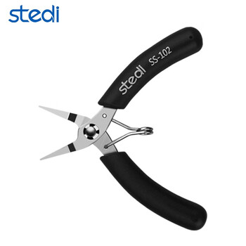 司特力 stedi手工首饰品无牙珠宝钳迷你掌心小钳子多功能绑鱼钩鱼线DIY不锈钢SS-102迷你平嘴钳