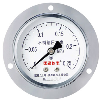 匡建仪表（CONJANT）YTN-60BFZ 不锈钢耐震压力表轴向无边 防腐蚀耐酸碱M14*1.5螺纹 0-0.25mpa 