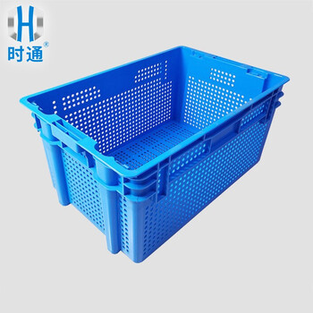 时通塑料筐错位箩错位筐堆叠筐套子筐加厚蔬菜水果箩筐海鲜水产框周转筐子错位筐400-160