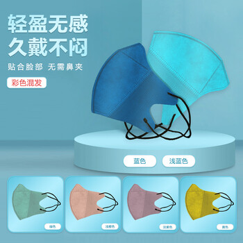 飞尔（FLYER）挂耳式折叠防护口罩 无纺布面罩 一次性口罩【莫兰迪色系口罩 彩色混发 135x150mm 50个装】