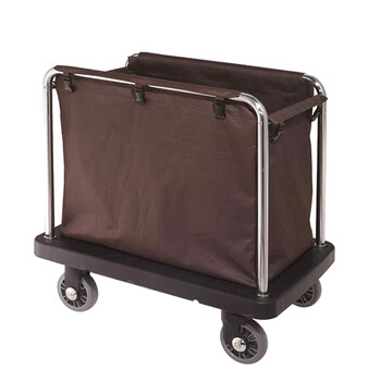 南 C-40D 塑料布草车 咖啡色 客房服务车酒店宾馆多功能清洁手推车保洁车