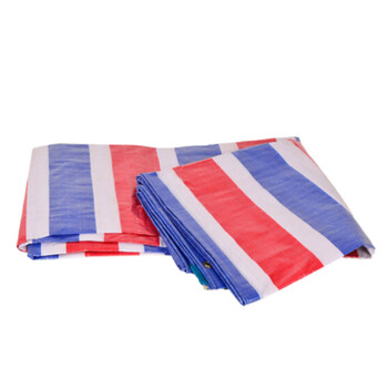 海斯迪克 HK-211 三色防雨布 防水防风篷布 普通款3米*50米 彩条布防雨布 单膜彩条布