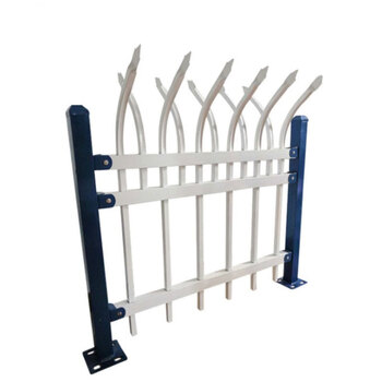 冰禹 锌钢户外护栏工厂学校别墅庭院围墙隔离铁艺栏杆围挡 1.5*3m(1立柱+1网片)BYlf-27