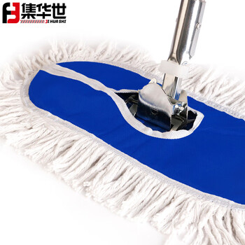 集华世 企业商用尘推酒店平板清洁拖把替换头【蓝色绑带110cm】JHS-0162