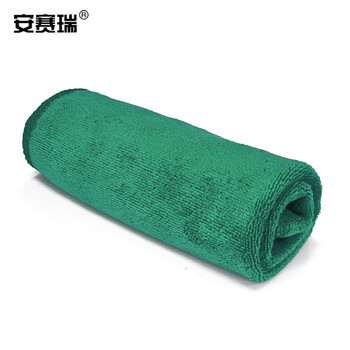 安赛瑞 超细纤维毛巾 多用途百洁布吸水清洁布 30×30cm 保洁洗车 10条装 绿色 27054