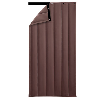 海斯迪克 防寒保暖挡风加棉门帘1件 宽80*高220cm有窗咖啡色(牛津布) HKZ-72