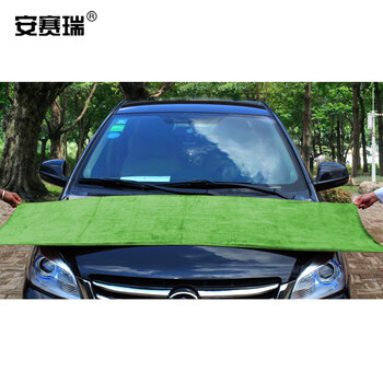 安赛瑞 超细纤维磨绒毛巾 60×180cm 多用途大号百洁布吸水清洁布保洁洗车 绿色 27058