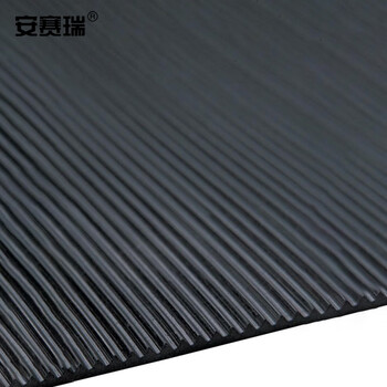 安赛瑞 橡胶防滑地垫 仓库车间走廊厨房橡胶耐油脚垫 工业满铺 黑色条纹款 长10m 27128