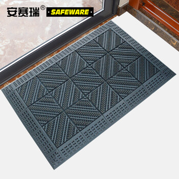 安赛瑞 室外镂空除尘地垫 EVA拼接除尘地垫 拼接式刮泥防滑脚垫 三刷灰刷灰底 75×105×2.5cm 23367