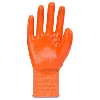 牛郎星手套 涂胶PVC半挂劳保手套胶皮手套防滑耐磨 P538 桔纱桔 均码