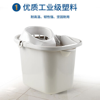 亿丽佳 塑料拖把桶 拖布通带提手 加厚带轮清洁桶挤水桶 （颜色随机）