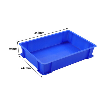 张氏艺佳 加厚塑料可配盖子周转箱物料配件箱塑料养鱼箱 蓝6#348*247*94