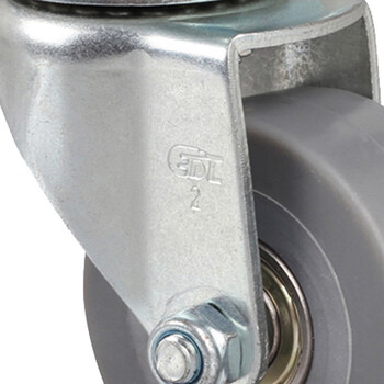 安赛瑞 平顶万向脚轮 2英寸耐磨TPE低噪音轮 承重35kg轱辘滚轮 易得力定制 16202