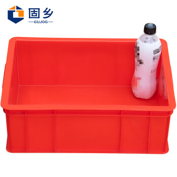 固乡 周转箱物料收纳箱配件箱塑料胶箱子长方形五金工具箱 红色QL-ZZX-RA4箱410*305*147mm