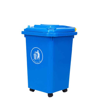 劳保佳 万向轮垃圾桶 环卫垃圾桶 加厚带盖垃圾桶 户外分类塑料垃圾桶 绿色 50L 可定制
