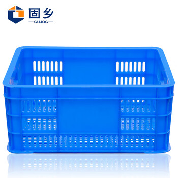 固乡加厚塑料箱（周转筐）周转箱蔬菜/物流箱储物服装厂快递收纳货框置仓库物筐 塑料蓝色7号405*335*180mm】