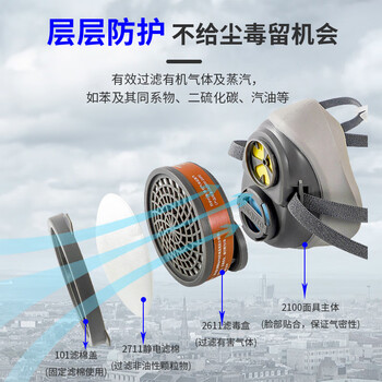 求同2100防毒面具有机蒸汽防毒口罩工业粉尘防护面罩