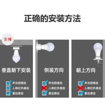 誉翊 LED感应灯E27螺口微波雷达感应过道楼梯灯泡 塑包铝雷达感应灯泡-5W正白光（10个装）