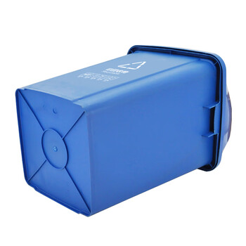 兰诗（LAUTEE）XDL-60B 新国标分类摇盖方形垃圾桶 物业环卫垃圾桶 60L蓝色-可回收物