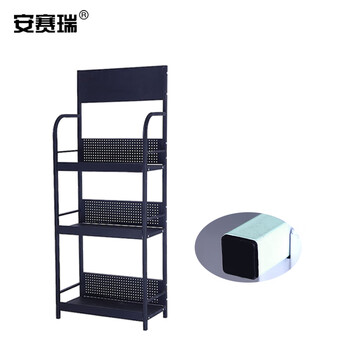 安赛瑞 轻型小货架（三层）机油配件展示架 超市便利店置物架展销架 润滑油金属货架 黑色 28383