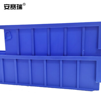 安赛瑞 分隔式零件盒 加厚塑料盒 元件配件物料收纳盒 五金分类周转箱螺丝分格盒 600×117×90mm 蓝色 16418