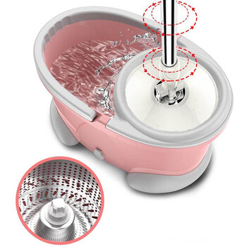 庄太太【加强杆+塑料盘+1头】懒人拖布拖地净带桶套装旋转式拖把双驱动自动甩干