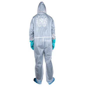 大杨523连体防护服雨衣 2件 160/170XL码 不渗漏防尘防飞沫阻隔服隔离服 白色 定制