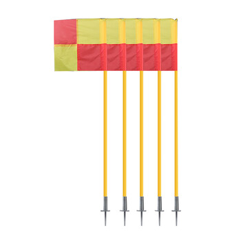 海斯迪克 HK-773 警戒标志杆 训练杆 蛇形跑标志杆 绕杆桩 角旗停车倒车桩 5套1米5 橡胶底座1.1kg+红白杆