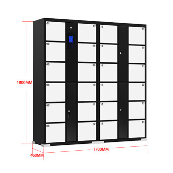 臻远 ZY-CBGA-20 工厂车间电子存包柜刷卡条码自编投币型智能储物柜 24门人脸识别款