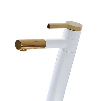 SBTOOR 360度旋转 多功能 浴室洗脸台上面盆龙头 伸缩抽拉式冷热水龙头 矮 1631 白金色（定制）