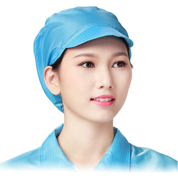 者也（ZYE）10个防静电帽女工小工男大工帽防尘无尘车间食品帽子厨房餐厅面食卫生防护帽 鸭舌帽 蓝色
