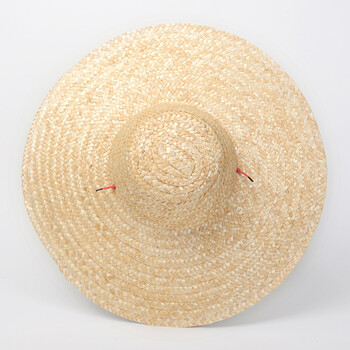 者也（ZYE）夏季草帽防晒遮阳帽旅游农用工地太阳帽 可印字劳保农民大帽檐麦秸草编帽可调节 43.5-45cm