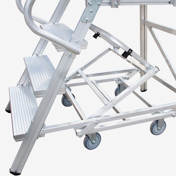 亚迈狮 铝合金仓库登高车 超市理货梯 平台登高梯 8步梯  可移动 FP系列