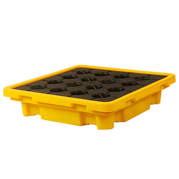 冠思尔防渗漏泄漏托盘机油桶化学品危化品渗漏液体接漏塑料防漏托盘 单桶装托盘670*670*150