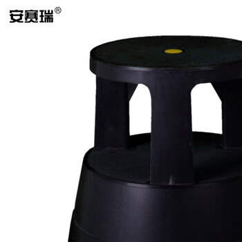 安赛瑞 塑料脚踏梯凳 理货凳超市取货凳登高凳 多功能图书馆洗车移动梯凳 黑色 25228