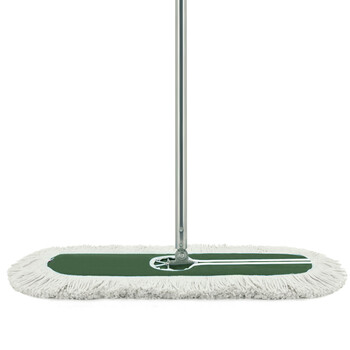 兰诗（LAUTEE）GJ-0140 螺丝扣款大号钢杆尘推 商用酒店物业平板拖把 绿色-120厘米
