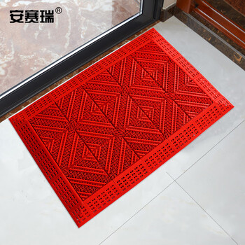 安赛瑞 室外镂空除尘地垫 EVA拼接除尘地垫 拼接式刮泥防滑脚垫 红色 90×120×2.5cm 23400