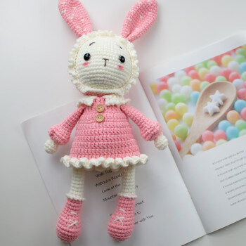 菲菲姐家手工钩针编织玩偶diy材料包手工制作礼物毛线娃娃情侣兔单只