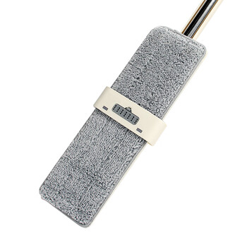 兰诗（LAUTEE）TTB-800 不锈钢杆免手洗挤水平板拖把 大号干湿两用尘推 拖把+1个拖布