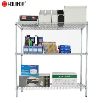 川井（WELLAND）三层工具架 仓储置物架 整理架 电子物料架 物料架 货架 厨房置物架 25mm管径120*60*120 cm