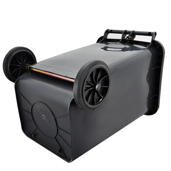 海斯迪克 240L户外大垃圾桶大号 挂车 户外环卫酒店厨房垃圾分类加厚大容量塑料室外物业 黑色干垃圾 HK-363