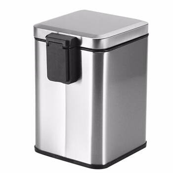 益美得 LK1023 脚踏式垃圾桶方形卫生间脚踏带盖卫生桶办公室纸篓 金属烤漆蓝色12L